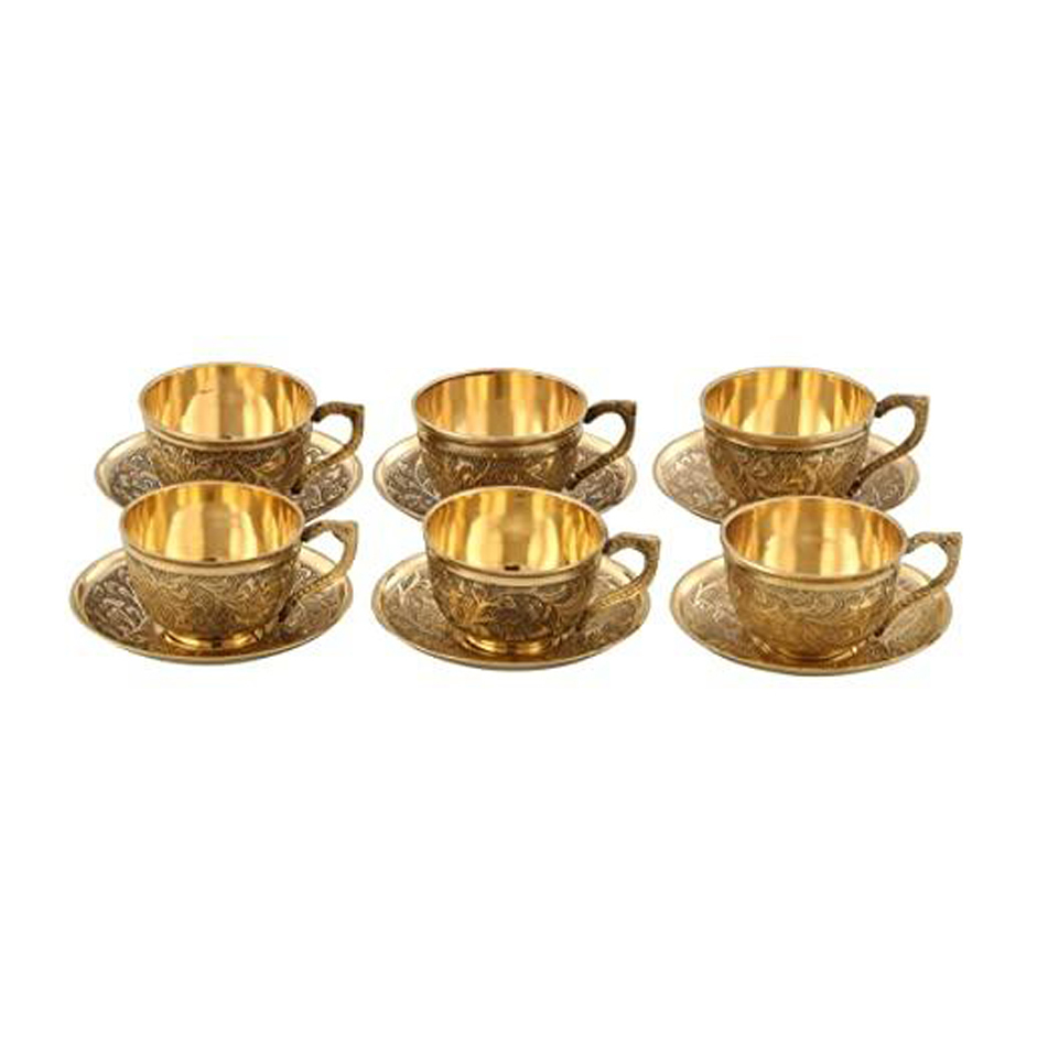 Vintage Brass Cup and Saucer Set